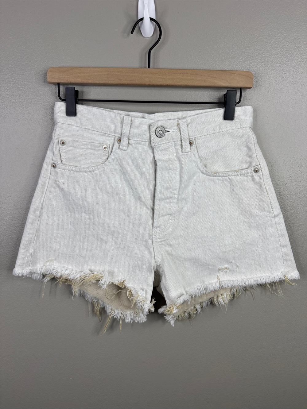 MOUSSY VINTAGE High-Rise Distressed Jean Shorts Cut-Offs Women's Size 25